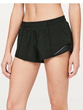 Lululemon Hotty Hot Short II *2.5" Black Women's Athletic Shorts 6 lined
